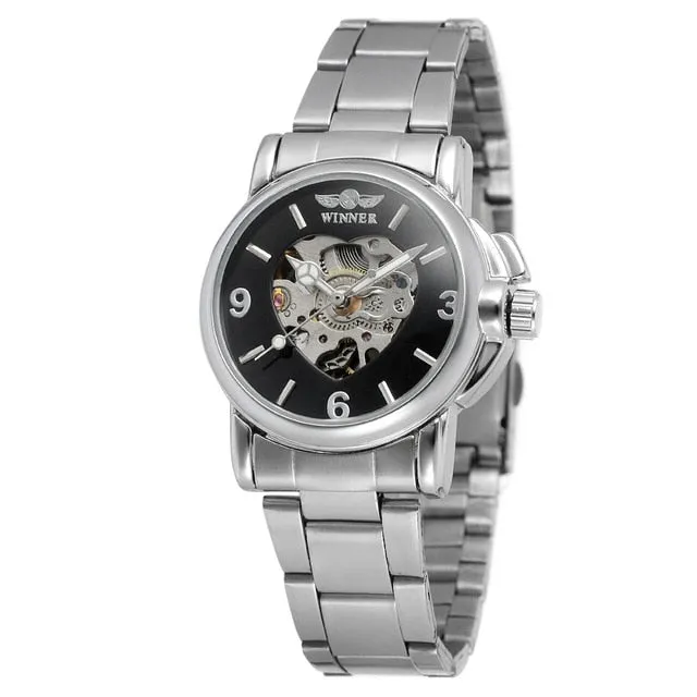 Winner Luxury Gold Watch Women Mechanical Watches Top Brand Luxury Clock Women's Automatic Watch Montre Femme relogio feminino