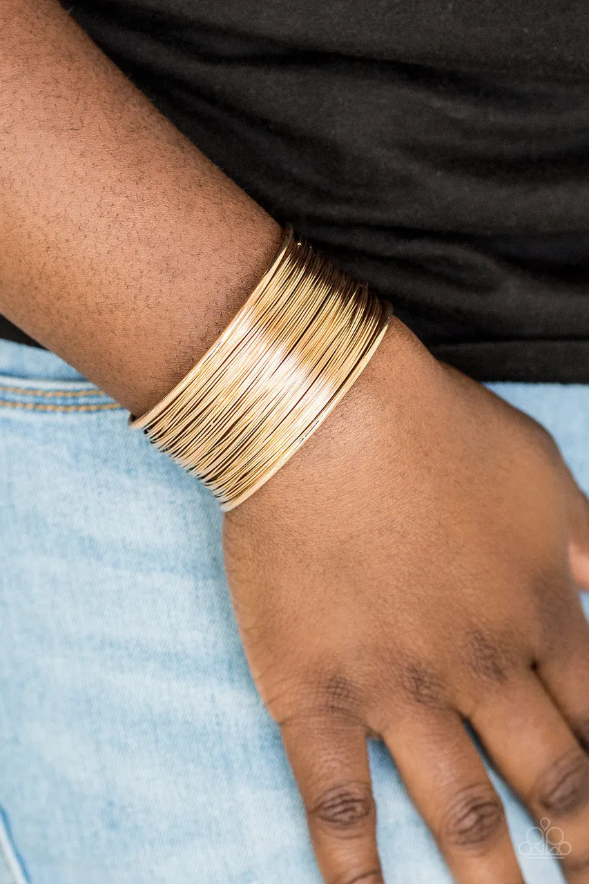 Wire Warrior Gold Paparazzi Bracelet
