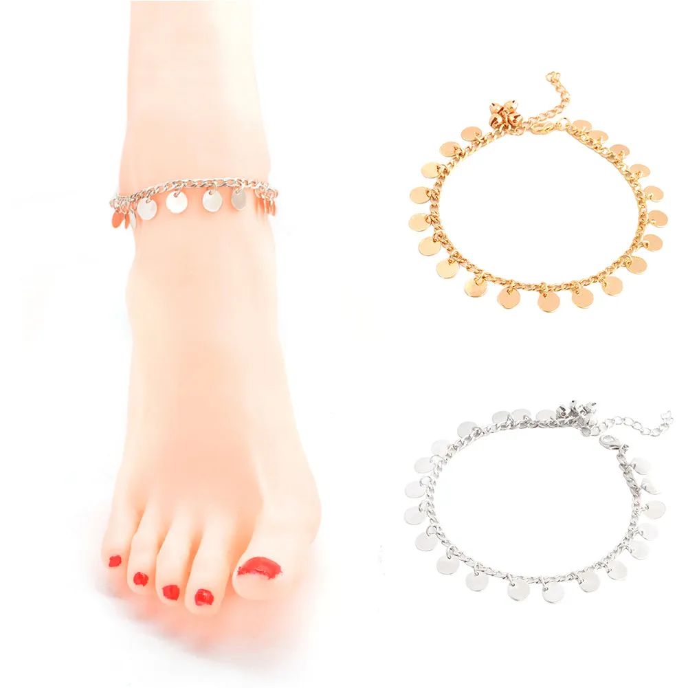 Women Fashion Boho Bell Round Charms Anklets Ankle Bracelet Chain Foot Jewelry