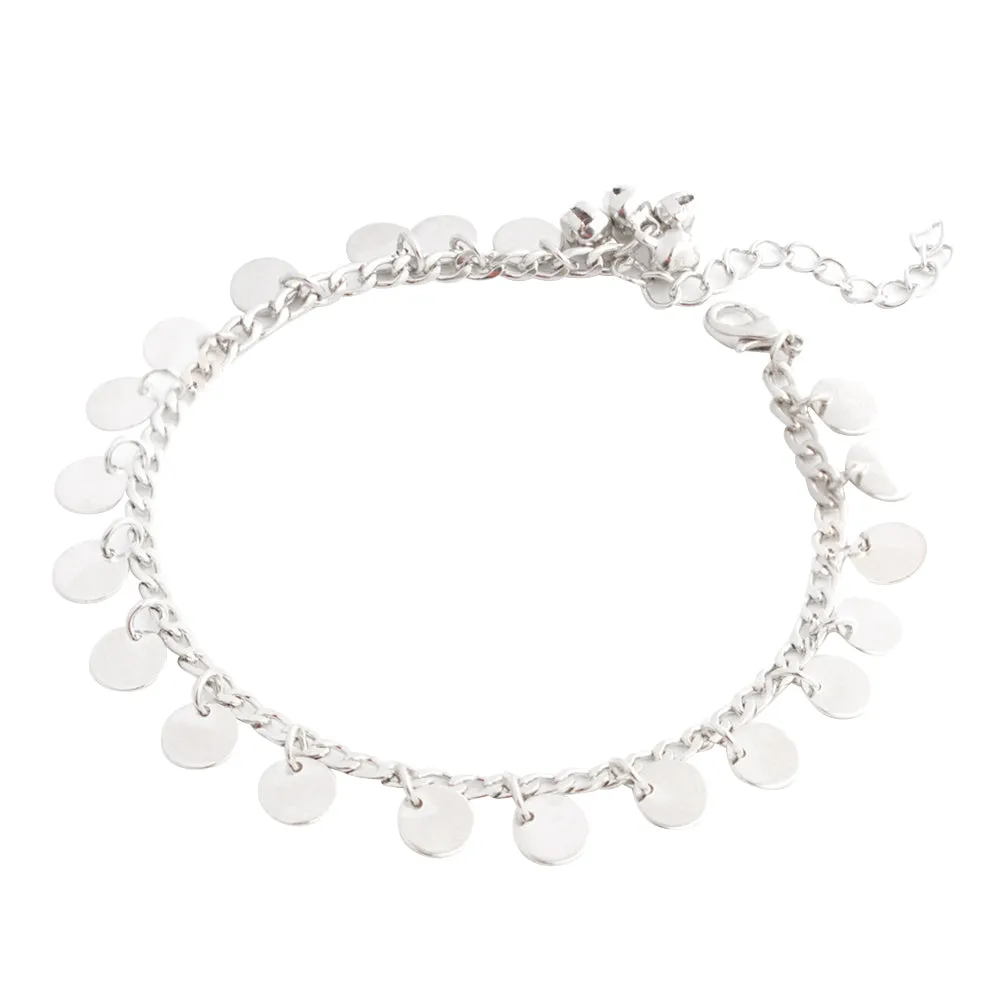 Women Fashion Boho Bell Round Charms Anklets Ankle Bracelet Chain Foot Jewelry