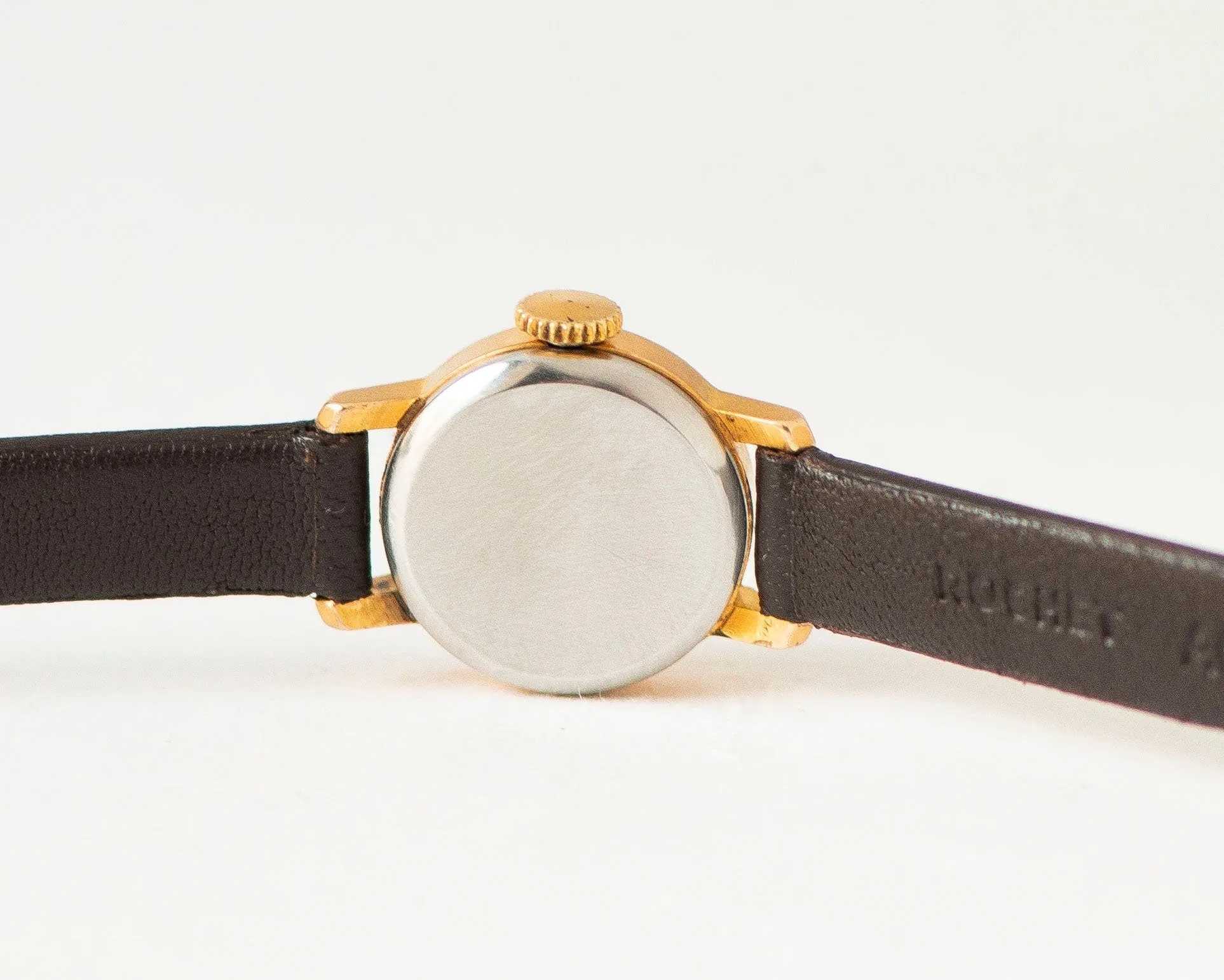 Women's watch smallest ever Ray, delicate round lady watch gold plated, limited edition tiny girl watch classic, new premium leather strap