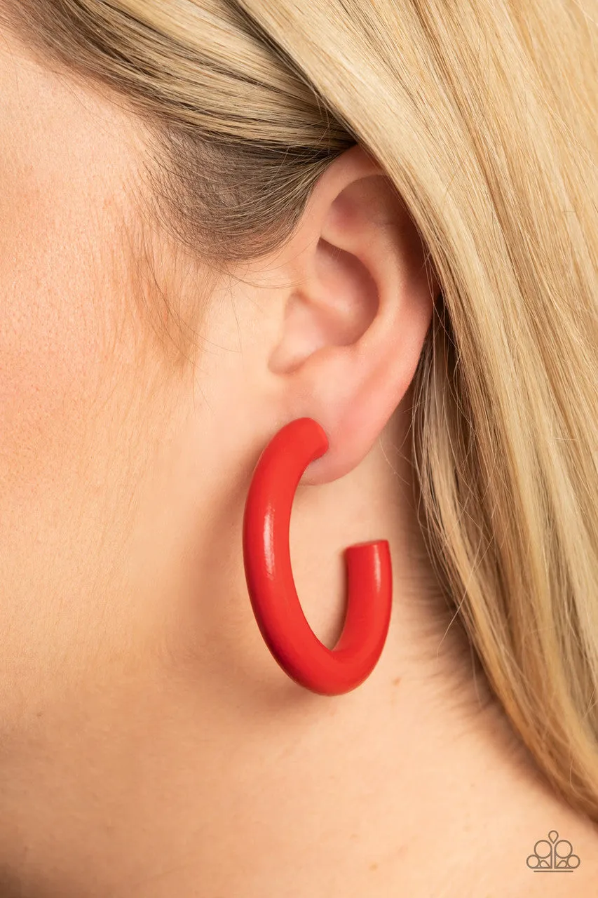 Woodsy Wonder Red Paparazzi Earrings