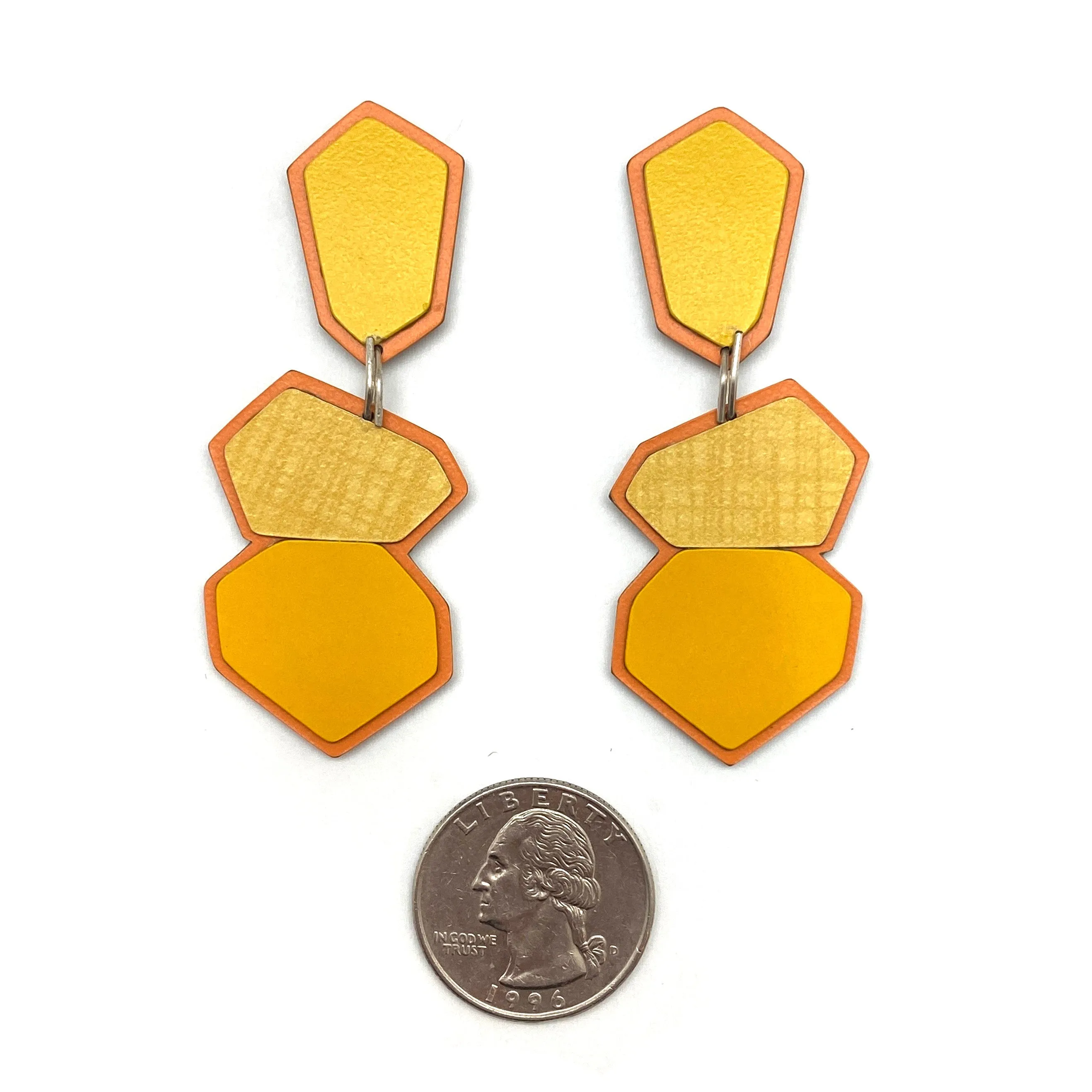 Yellow Geometric Studs