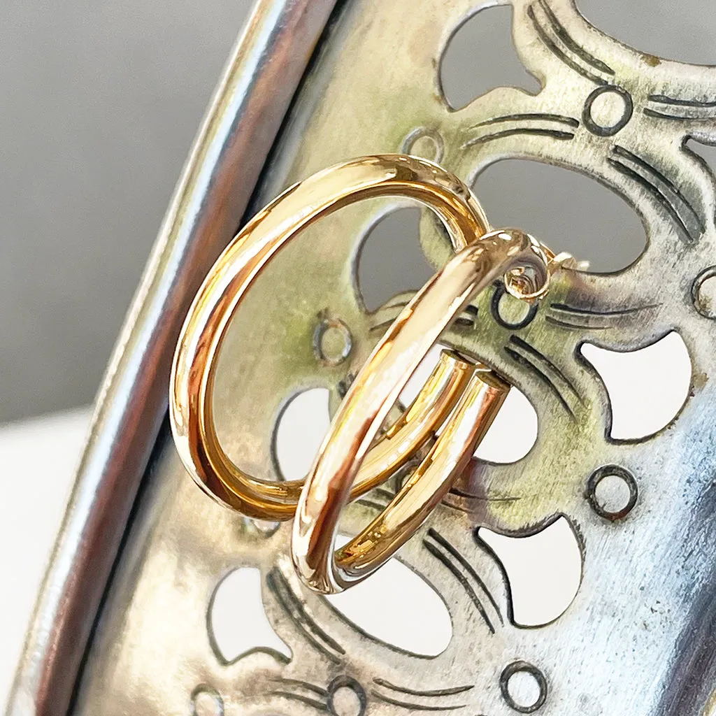 Yellow Gold Tube 20mm Hoops