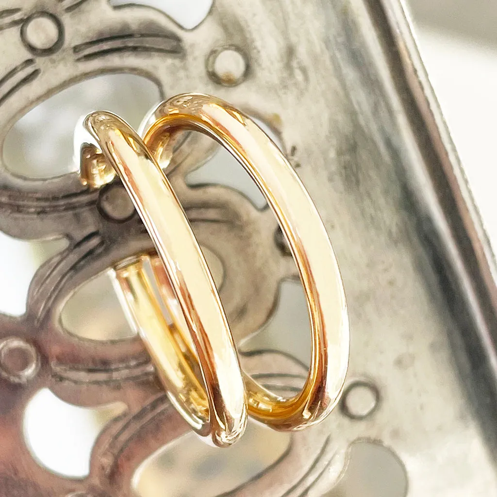 Yellow Gold Tube 20mm Hoops