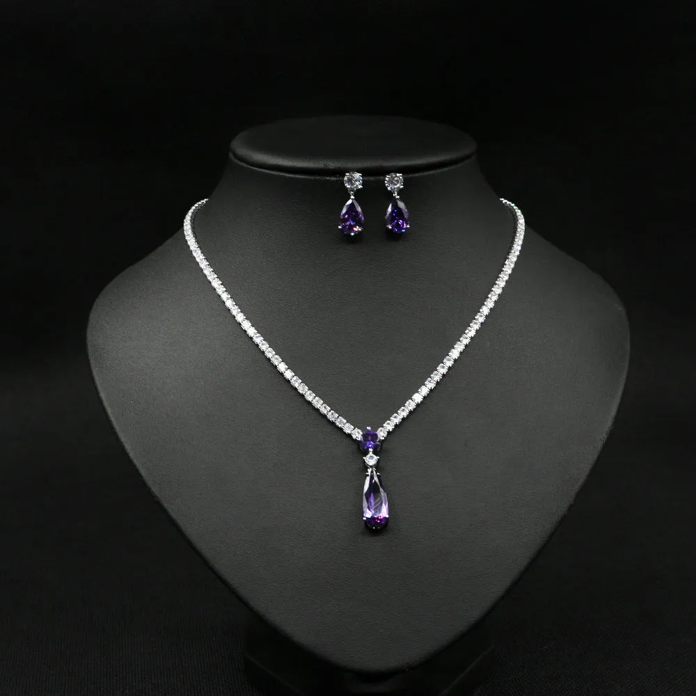 Zircon Necklace Set Minimalist Style