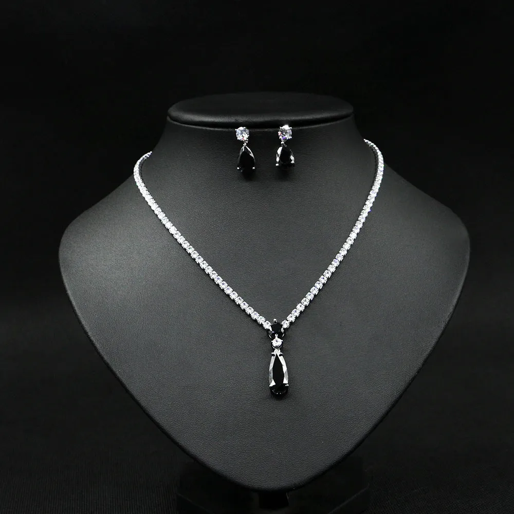 Zircon Necklace Set Minimalist Style