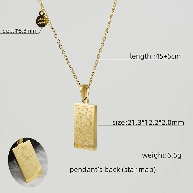 Zodiac Sign Square Necklace
