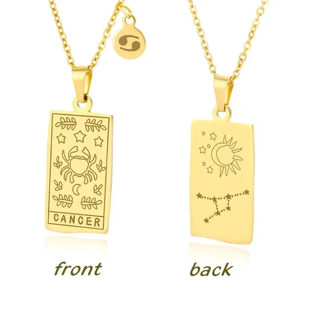 Zodiac Sign Square Necklace