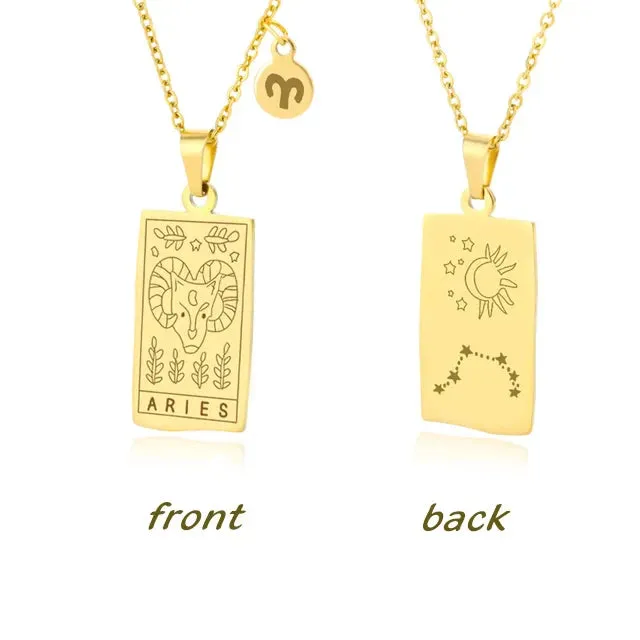 Zodiac Sign Square Necklace